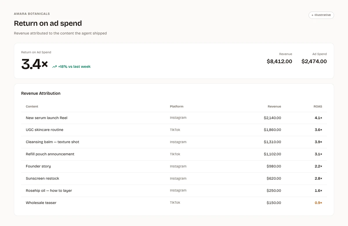 ROAS dashboard